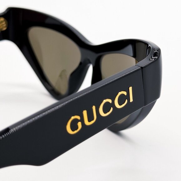 NEW GUCCI GG1294S 002 WOMEN SHINY BLACK GOLD CAT EYE SUNGLASSES GUCCI main image 4
